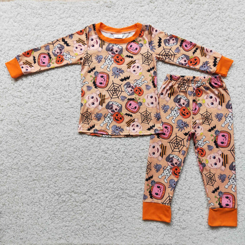 Girl Halloween Cartoon Print Pajamas Outfit