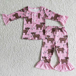 Baby Girl & Boy Cow Print Pajamas Outfit