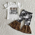 A18-10 Girl Letter Print Bell Bottom Outfit-promotion 2024.3.2