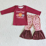 Girl Free Fresh Pumpkin Leopard Sequin Pant Outfit