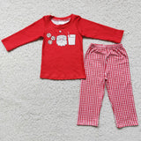 Baby Girl & Boy Cookie Santa Claus Milk Outfit