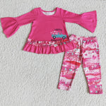 Happy Valentine's Girl Patchwork Pant Outfit