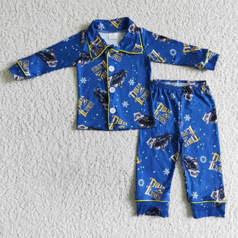 Children blue night clothes child boys pajamas sets