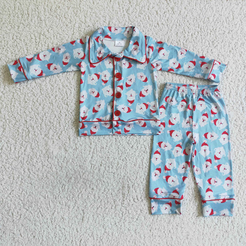 Boy Blue Santa Claus Pajamas Outfit