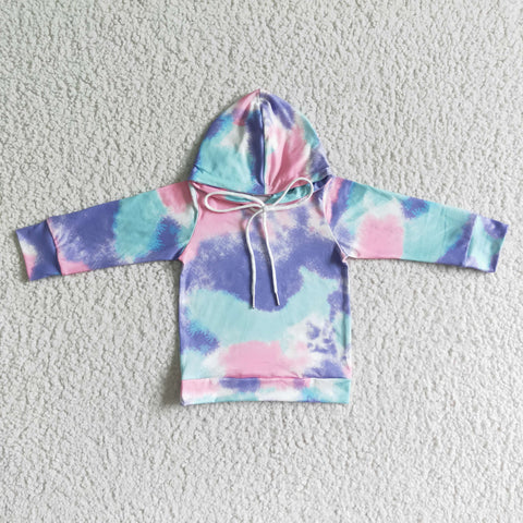 Girl Tie Dye Hoodie Long Sleeve Shirt