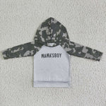 Mama's boy camo tops baby boys hoodie shirt