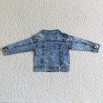 Girl Light Blue Denim Button Cardigan Jacket