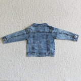 Girl Light Blue Denim Button Cardigan Jacket