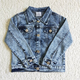 Girl Light Blue Denim Button Cardigan Jacket