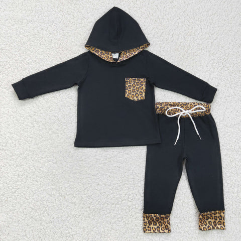 Boy Leopard Hoodie Black Pant Outfit