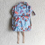 Cute Cartoon Print Blue Backpack