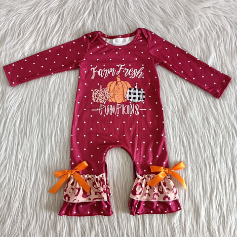 Girl Free Fresh Pumpkin Romper