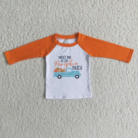 Boy Meet Me At The Pumpkin Patch Orange T-shirt