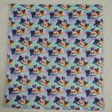 Baby Girl & Dogs Seamless Purple Blanket