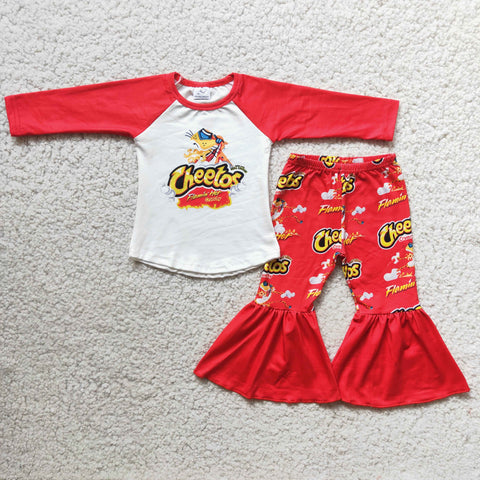Girl Cheetos Print Bell Bottom Outfit