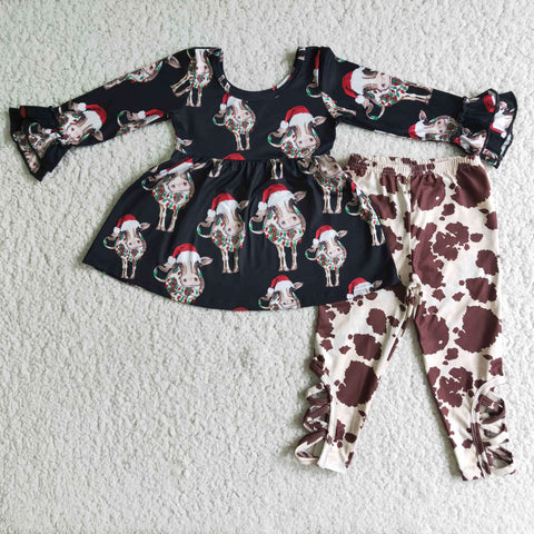 6 C9-21 Girl Cattle Cow Print Pencil Pant Outfit-promotion 2024.11.23