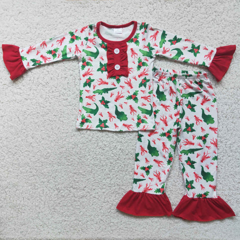 Girl Alligator &  Crayfish Pajamas Outfit