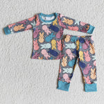 6 A29-4 Boy Blue Bunny Leopard Pajamas Outfit-promotion 2024.2.5