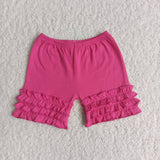 Girl Solid Ruffles Shorts