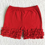 Girl Solid Ruffles Shorts