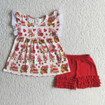 Strawberry Girl Red Shorts Outfit