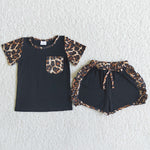 C4-12 Girl Black Shirt Leopard Shorts Outfit-promotion 2024.3.30