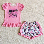 Pink Baby Girls Summer Outfits With Lace