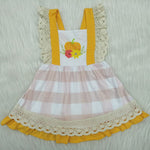 Girl Pumpkin Plaid Dress