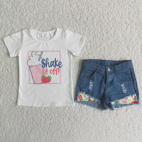 Shake If Off Girl Strawberry Denim Outfit