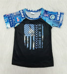 Boy Blue Print Flag Short Sleeve T-shirt