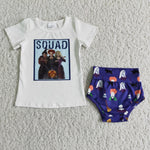 Baby Squad Purple Print Bummie Sets