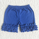 Girl Solid Ruffles Shorts