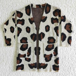 Girl Leopard Pocket Cardigan Sweaters