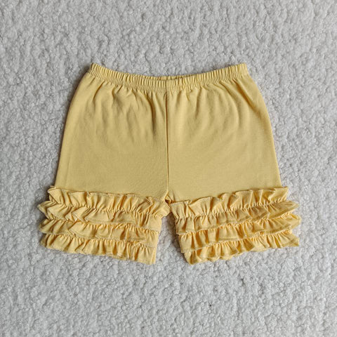 Girl Solid Ruffles Shorts