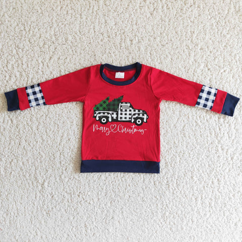 6 A6-12 Boy Christmas Car Patchwork Long Sleeve T-shirt-promotion 2024.11.2