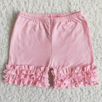 Girl Solid Ruffles Shorts