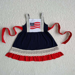 Girl Embroidery Flag Twirl Dress