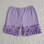 Girl Solid Ruffles Shorts