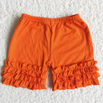 Girl Solid Ruffles Shorts