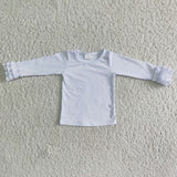 Girl Solid Ruffles Long Sleeve Shirt