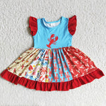 D12-27 Girl Crayfish Patchwork Twirl Dress-promotion 2024.1.6