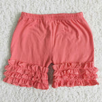 Girl Solid Ruffles Shorts