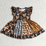 D8-30 Girl Cartoon mousel Skin Patchwork Twirl Dress