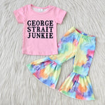 C0-4 Clearance Girl Pink Letter Tie Dye Outfit-promotion 2024.3.2