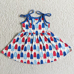 A16-15 Girl Ice Candy Short Sleeve Twirl Dress-promotion 2024.3.30
