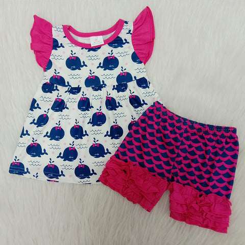 Girl Whale Scale Shorts Outfit