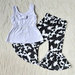 A18-4 Girl White Sleeveless Leopard Pant Outfit-promotion 2024.2.24