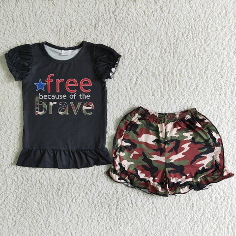 A10-4 Free & Brave Little Girl Camo Shorts Set-promotion 2024.3.16