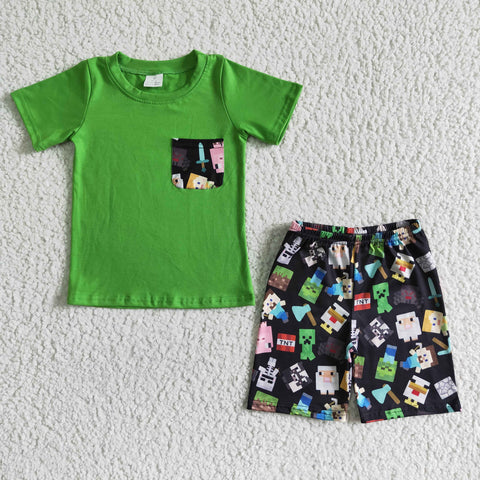 Green Pocket Kids Baby Boy Summer Outfit