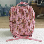 Little Kids Cute Pink Highland Cow Print Backpack